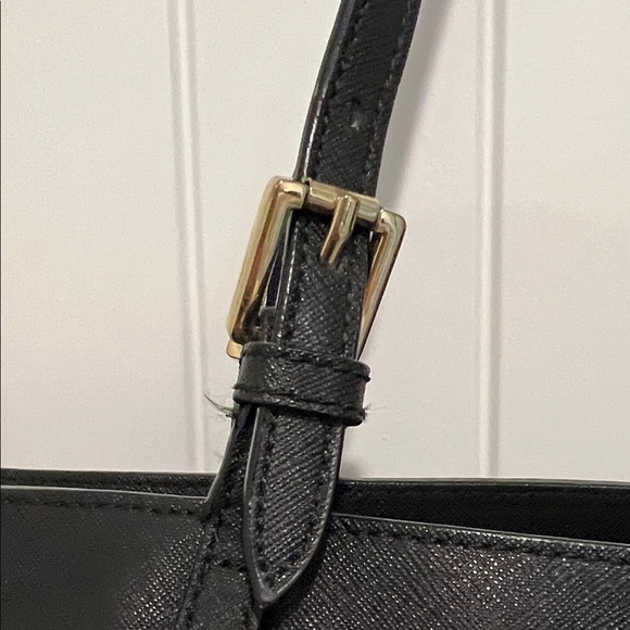Tory Burch Black Tote with Gold Accents - Picture 7 of 14